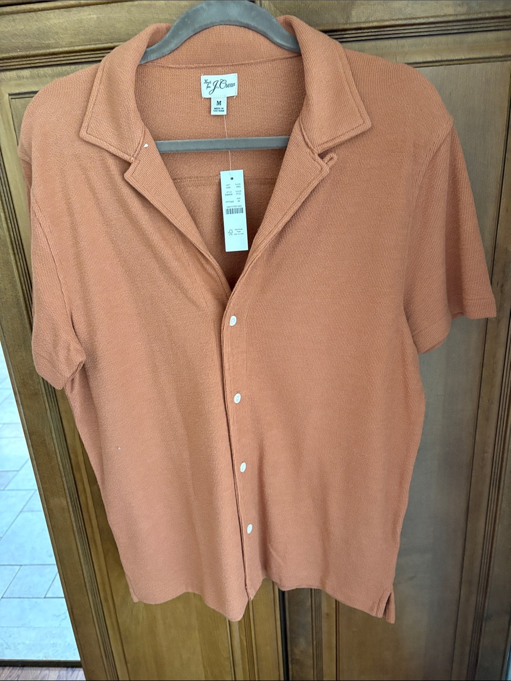 J. Crew Men’s Short-Sleeve Button Shirt in Rust